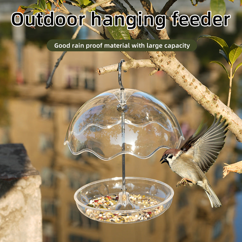 Wetterfester Vogelfutterspender, Schirmform