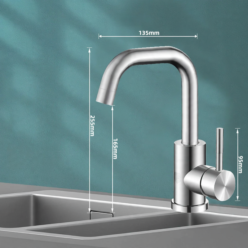 Edelstahl-Wasserhahn für Küche, Misch- oder Kaltwasser