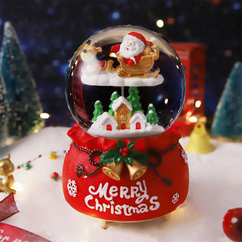Weihnachtliche Schneekugel mit Licht, Musik und Schneeeffekt