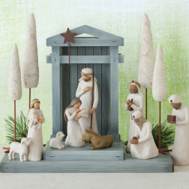 Weihnachtskrippe aus Kunstharz