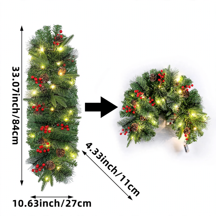 Weihnachtlicher Briefkasten-Kranz, 90 cm