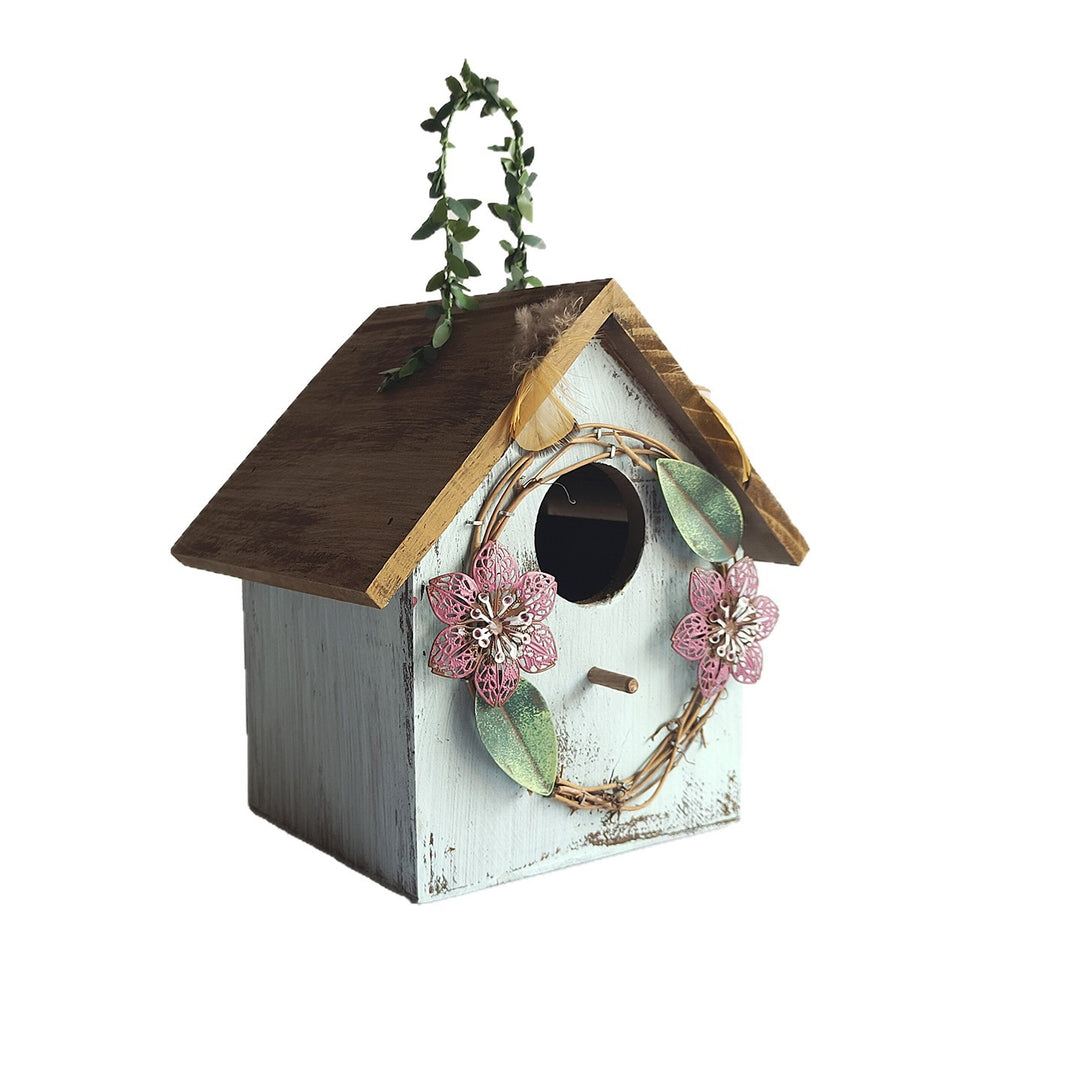 Vogelhaus aus Kiefernholz zur Wandmontage
