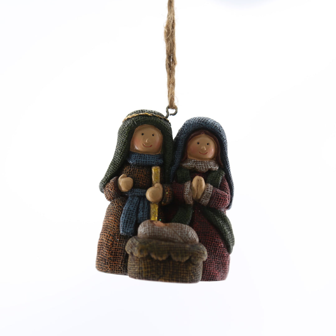 Weihnachtlicher Krippen-Anhänger aus Kunstharz