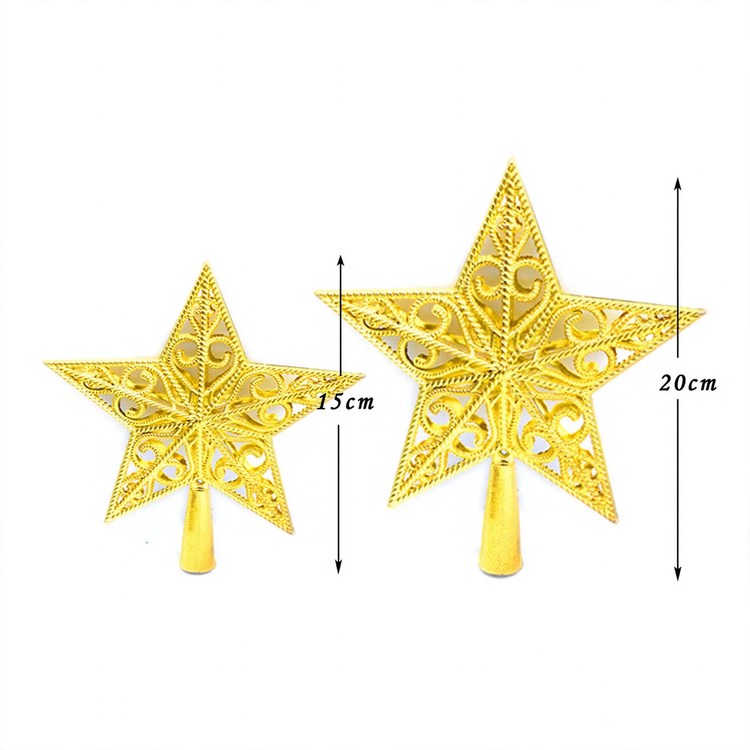 Weihnachtsbaum-Spitze Stern mit Pailletten, 15cm oder 20cm