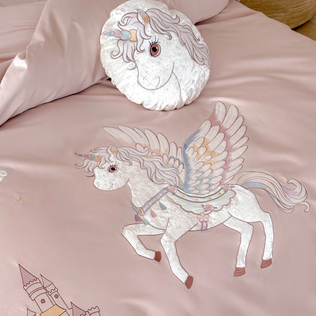 Baumwoll-Bettwäsche-Set mit Cartoon-Stickerei