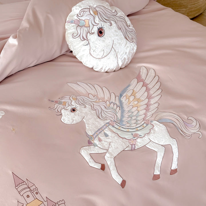 Baumwoll-Bettwäsche-Set mit Cartoon-Stickerei