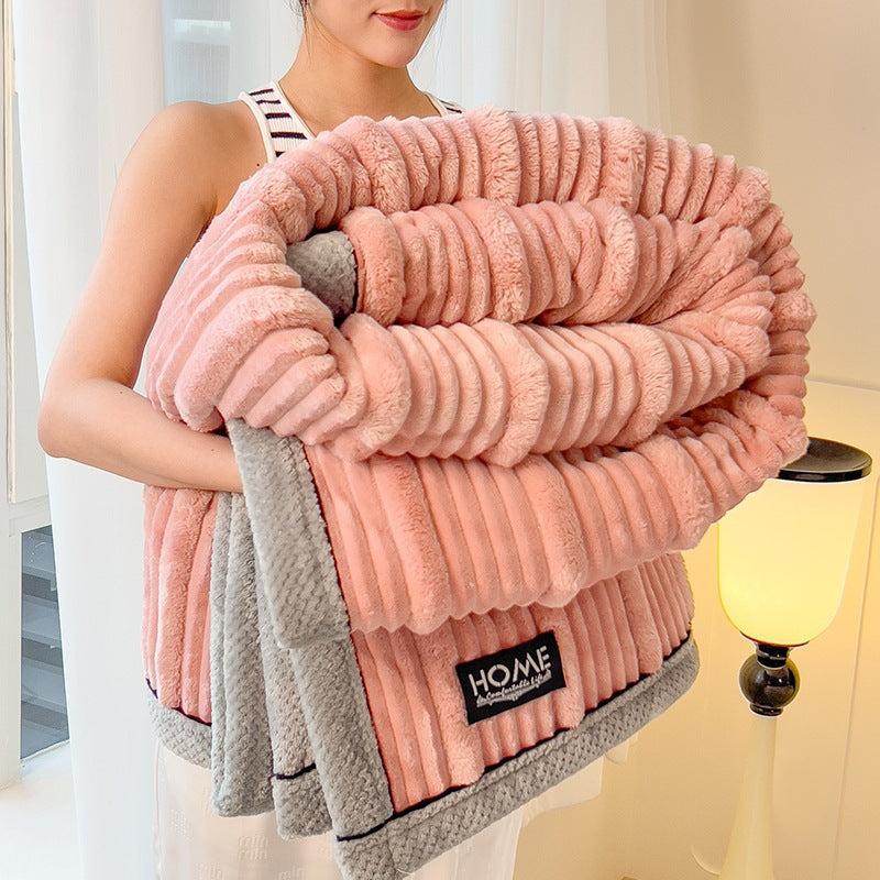Doppelseitige Kaninchenfell-Fleece-Decke, unter 300 g
