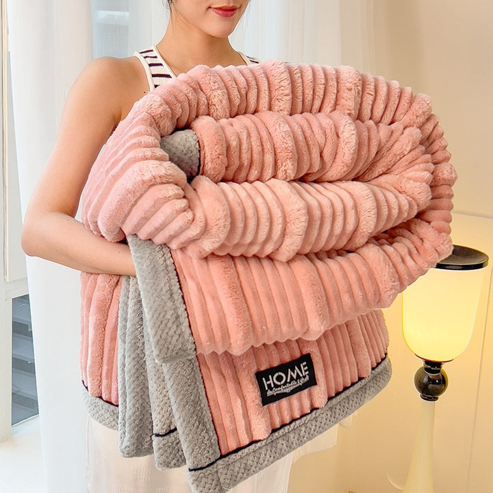 Doppelseitige Kaninchenfell-Fleece-Decke, unter 300 g