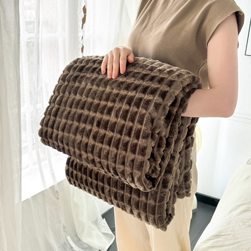 Warme Flanell-Wohndecke mit Struktur, ganzjährig geeignet