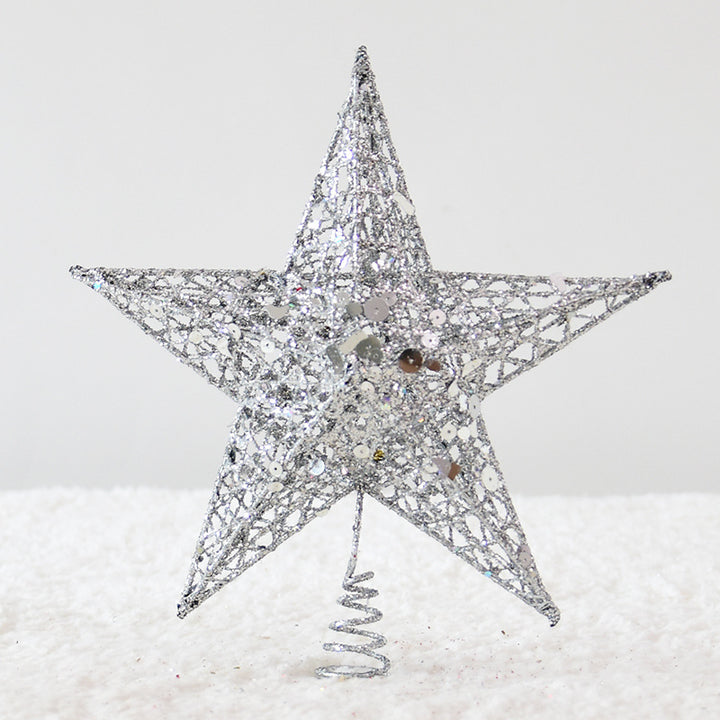 Weihnachtsbaum-Sternaufsatz aus Eisen mit Glitzer