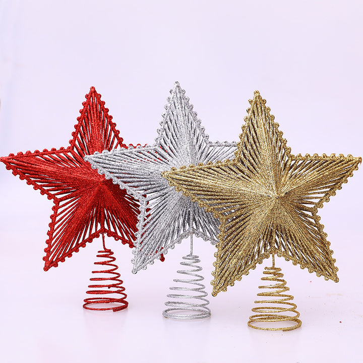 Weihnachtsbaum-Spitzenstern, 20 cm, mit Glitzer-Design