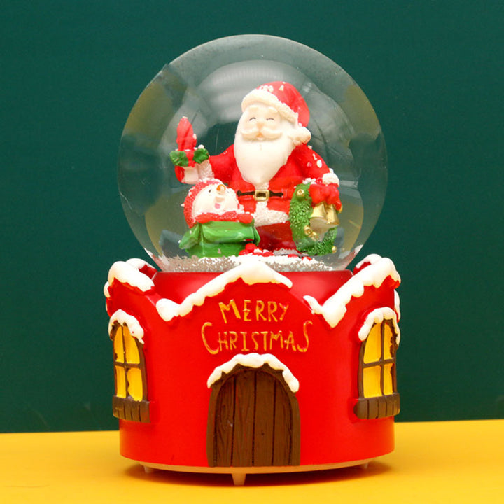 Weihnachtliche Schneekugel mit Musik und Licht