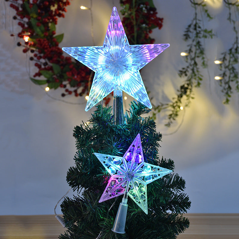 Transparenter LED-Weihnachtsbaum-Spitzenstern aus Acryl