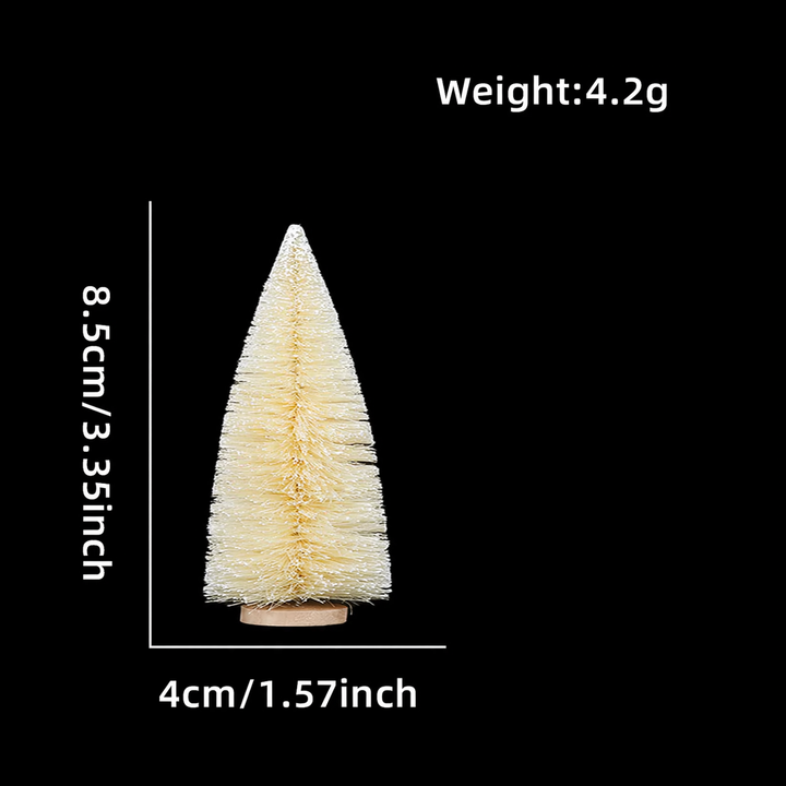 Mini-Weihnachtsbaum aus Holz und Sisal, beschneit