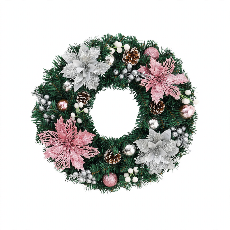 Weihnachtskranz aus PVC mit Tannenzapfen