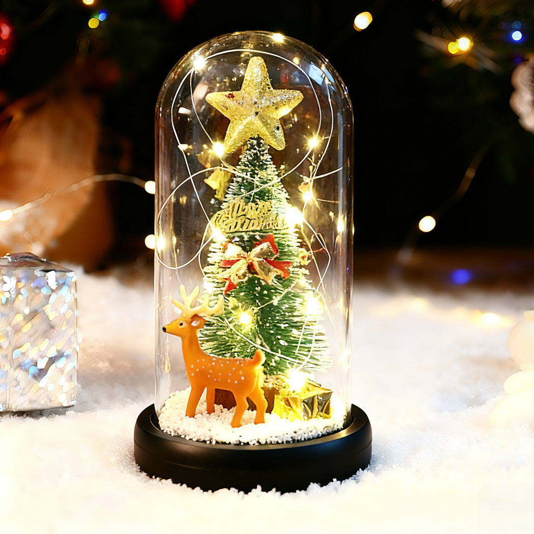 Dekorative Spieluhr mit Weihnachtsbaum und LED-Licht