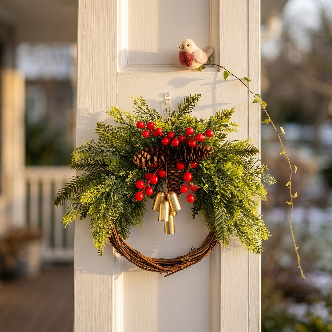 Weihnachtskranz mit Glocken im Landhausstil