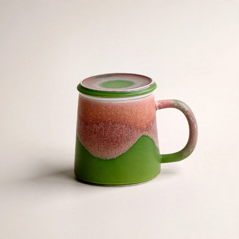 Keramik-Kaffeetasse mit Tee-Sieb, 350 ml