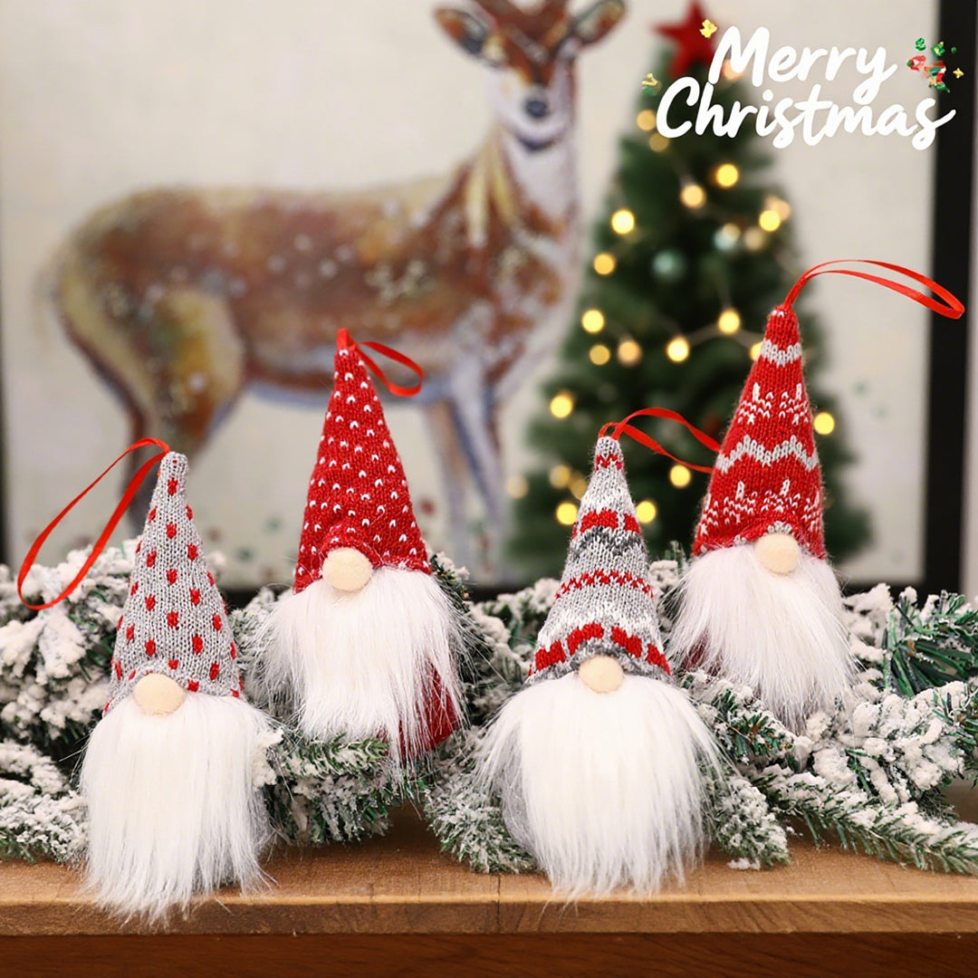 Weihnachtliche Stoff-Anhänger, 4er-Set