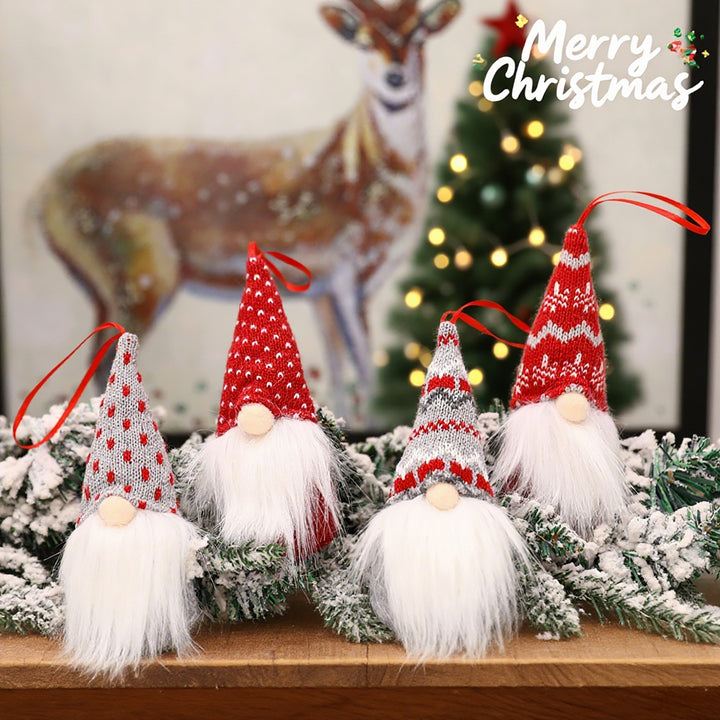 Weihnachtliche Stoff-Anhänger, 4er-Set