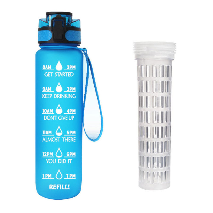 Sportflasche mit Motivationsskala, 1 L, Tritan