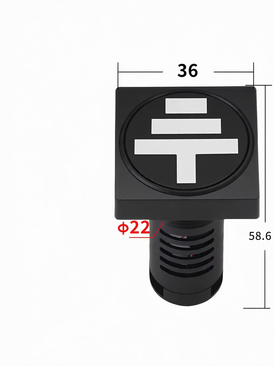 Quadratische zweifarbige LED-Erdungsanzeige, 22 mm