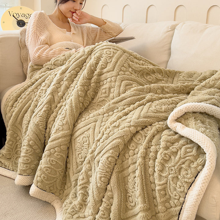 Flauschige Flanell-Wohndecke, beidseitig verdickt, verschiedene Größen