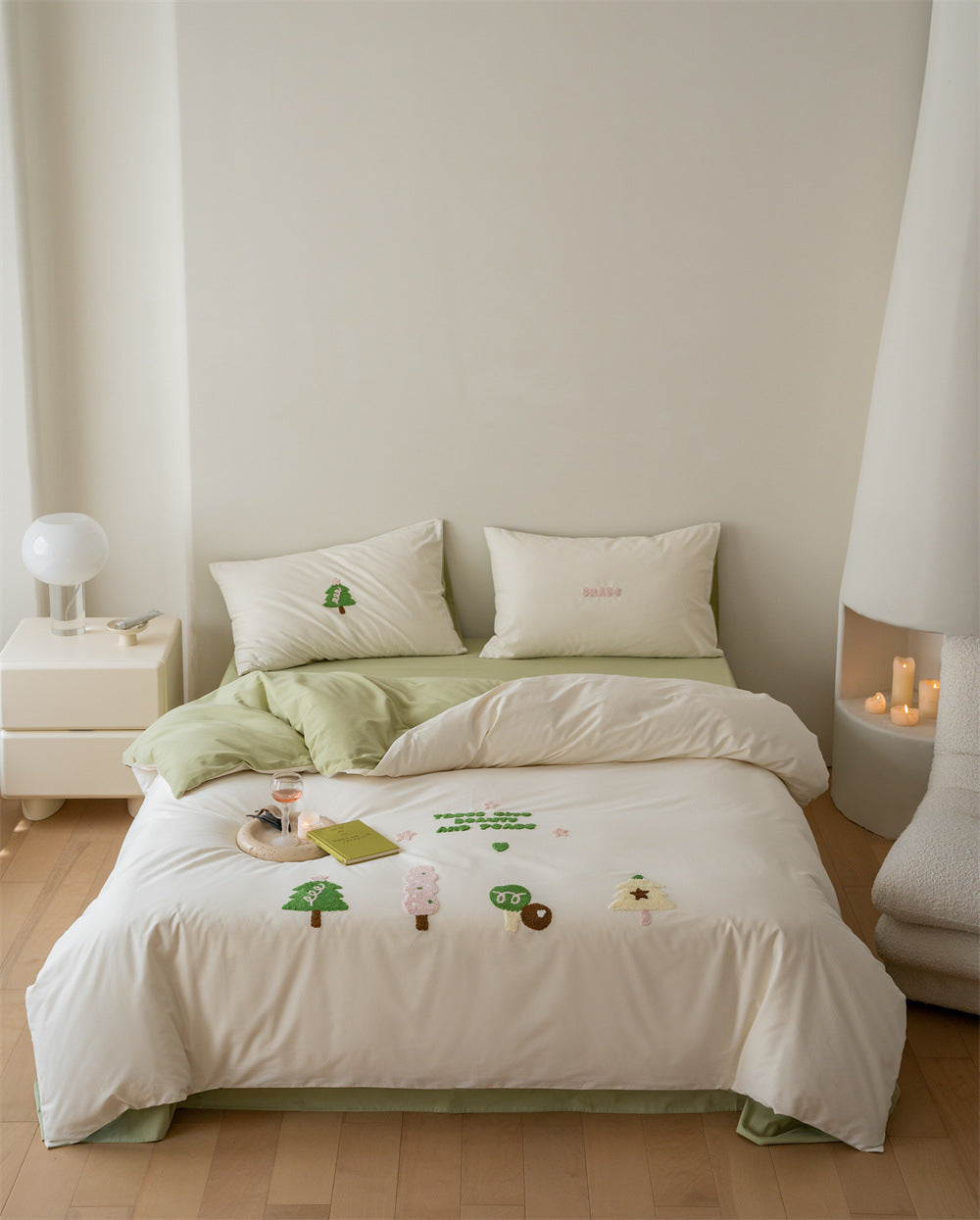 Verspieltes Baumwoll-Bettwäsche-Set mit Tiermotiven