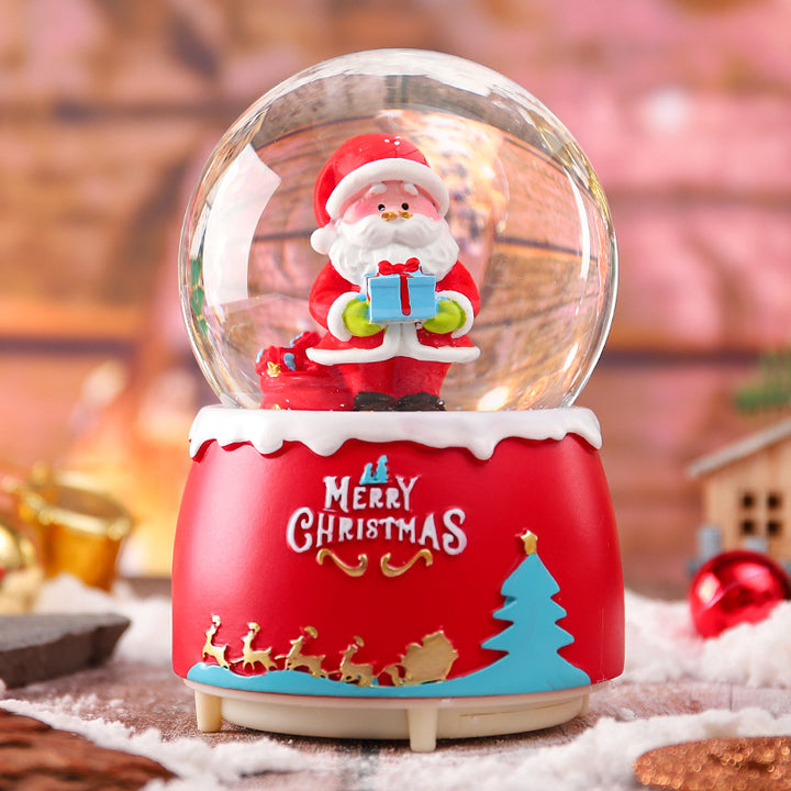 Weihnachtliche Schneekugel mit Licht, Musik und Schneeeffekt