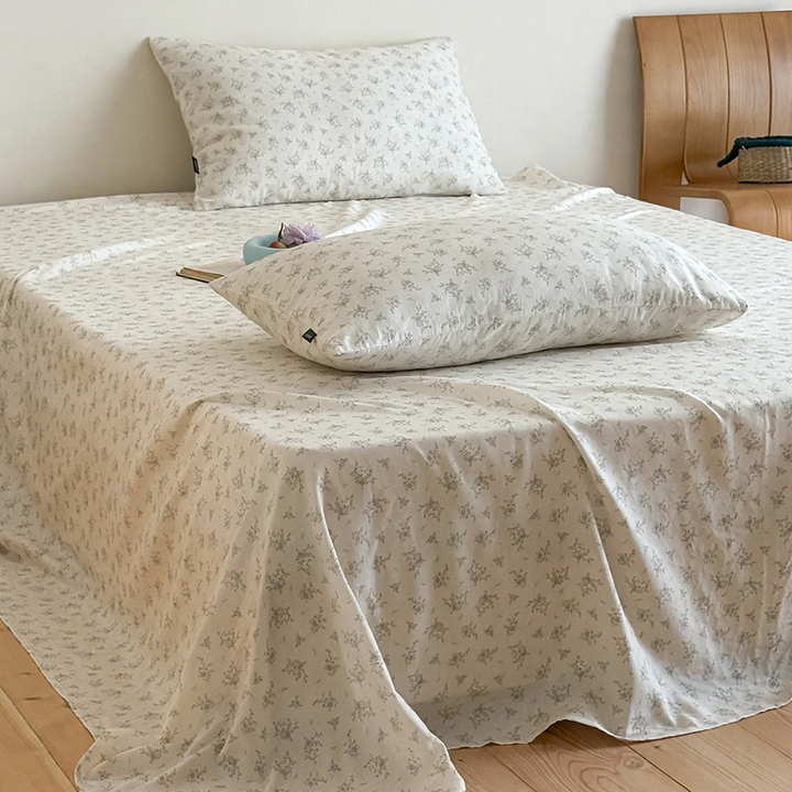 Baumwoll-Bettwäsche-Set, 180 cm, Blumenmuster