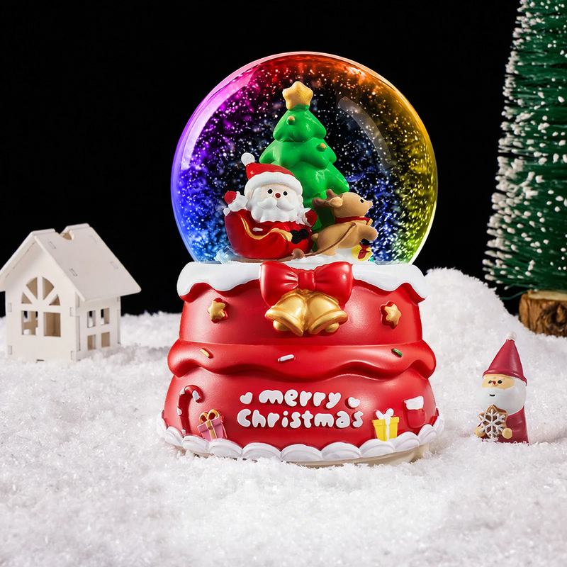 Dekorative Weihnachts-Spieluhr mit Schneekugel