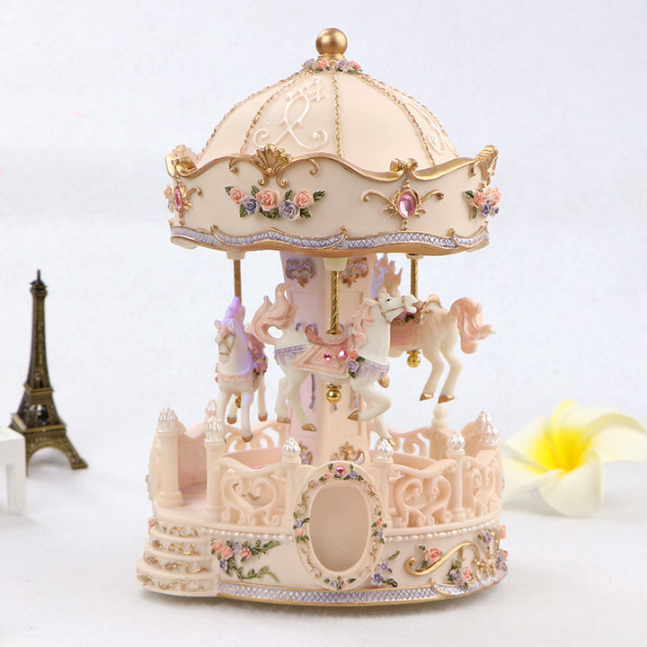 Miniatur-Karussell-Spieluhr aus Kunstharz