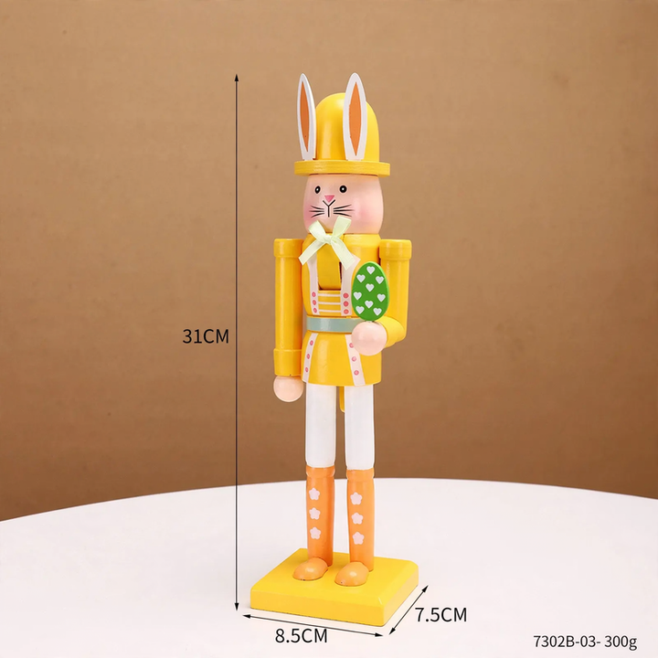 Dekorative Holz-Nussknacker-Figur mit Hasenohren