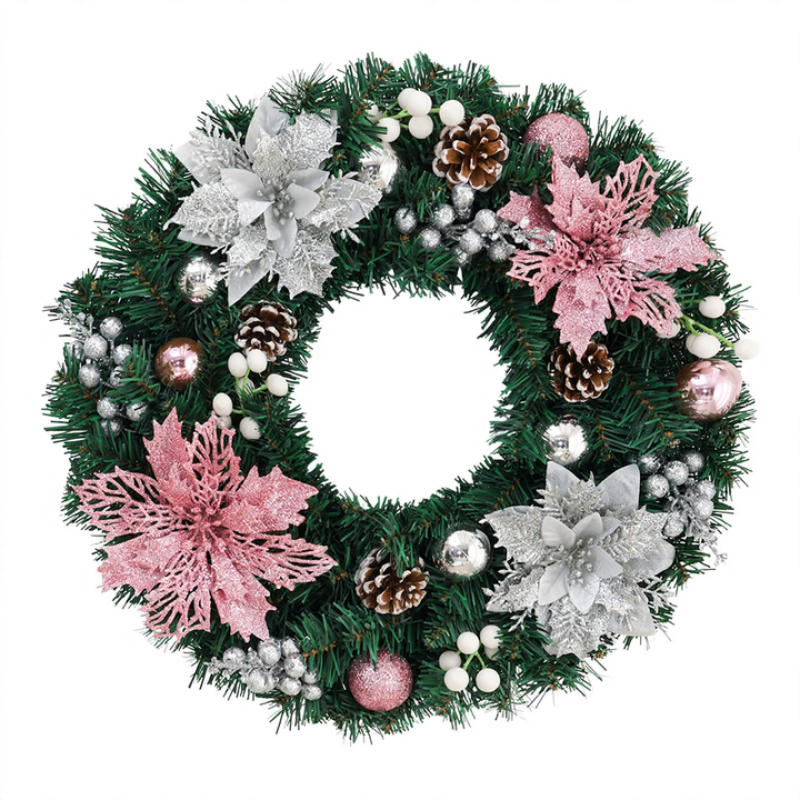 Weihnachtskranz aus PVC mit Tannenzapfen