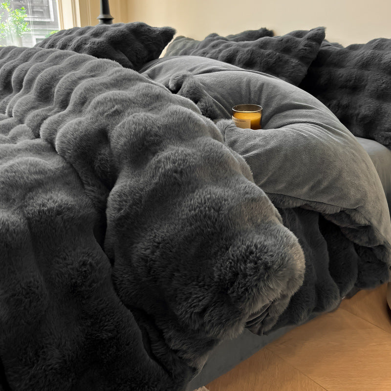 Winter-Bettwäsche-Set aus verdicktem Milchfaser-Fleece