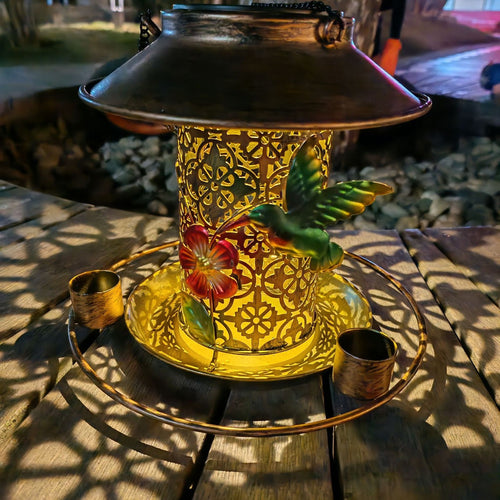 Solar-Vogeltränke aus Eisen mit LED-Beleuchtung