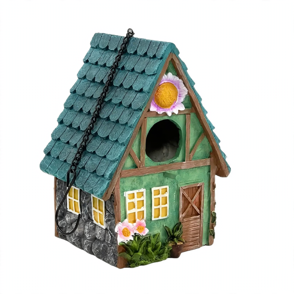 Dekoratives Vogelhaus aus Kunstharz