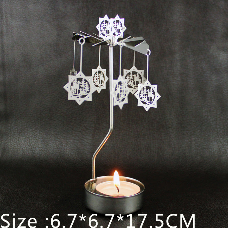 Rotierender Metall-Kerzenhalter, 6,7x6,7x17,5 cm