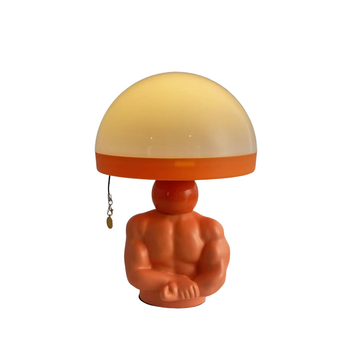 Pilz-Tischlampe mit Muskel-Figur