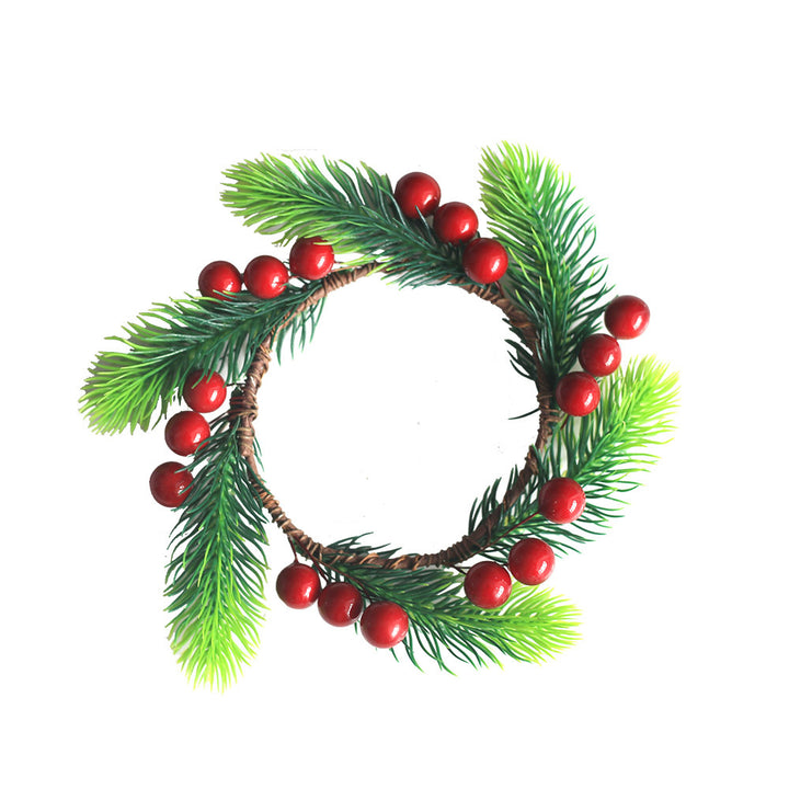Weihnachtskranz mit Tannennadeln und roten Beeren, 18 cm