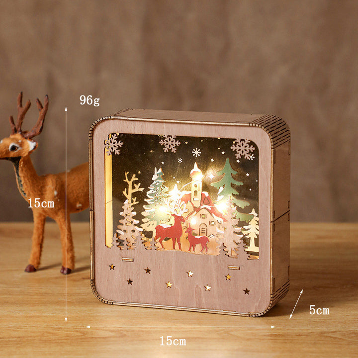 Beleuchtetes Holzhaus, LED-Weihnachtsdekoration