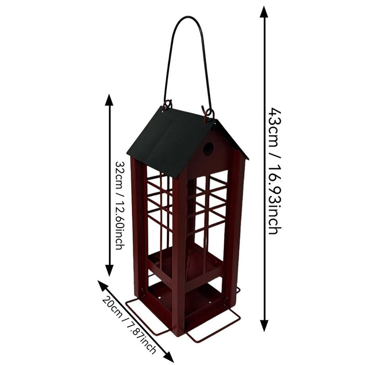 Hängendes Metall-Vogelhaus als Futterstelle