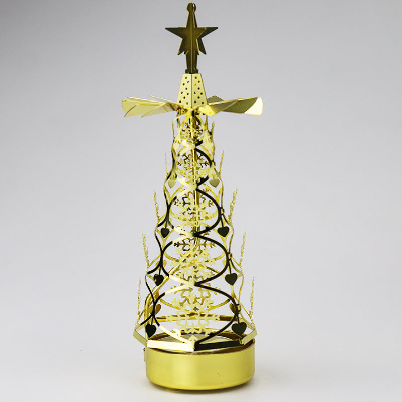 Rotierender Metall-Kerzenhalter, 6x6x18 cm