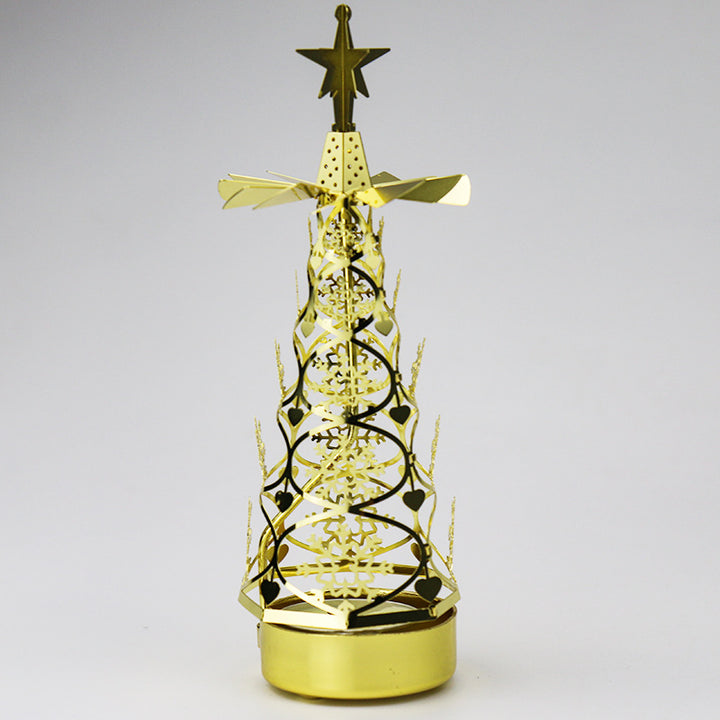 Rotierender Metall-Kerzenhalter, 6x6x18 cm