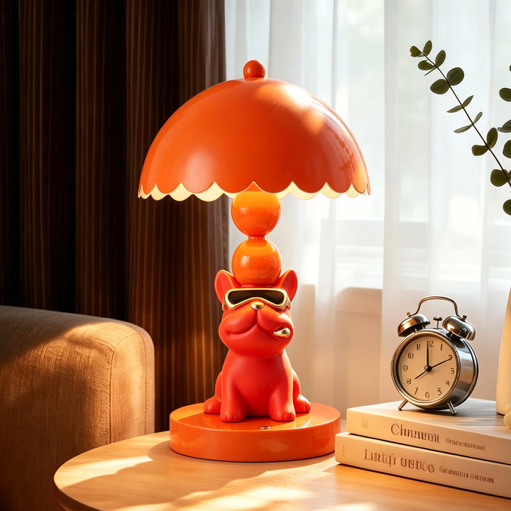Französische Bulldogge Tischlampe, ABS, Touchbedienung