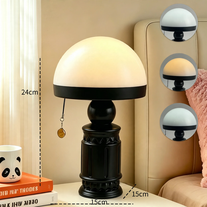 Vintage Säulenlampe mit Reliefmuster