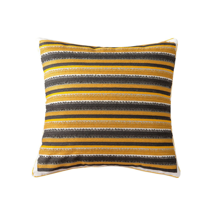 Bestickte Kissenhülle mit Streifenmuster, 45×45 cm