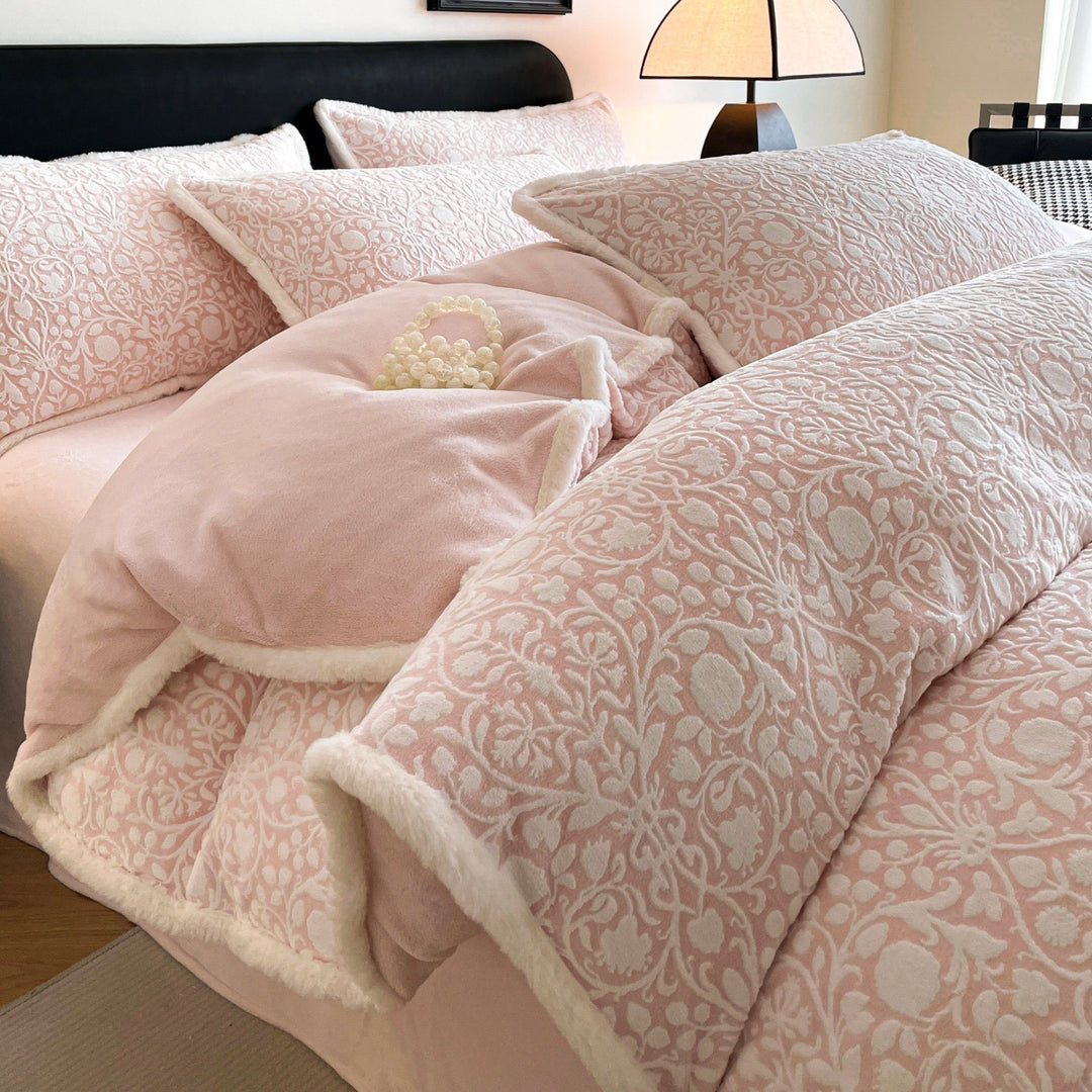 Milchfleece-Bettwäsche-Set, unifarben, modern