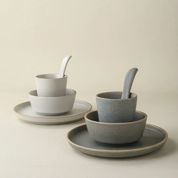 Porzellan-Geschirrset mit Goldrand, Luxus-Design