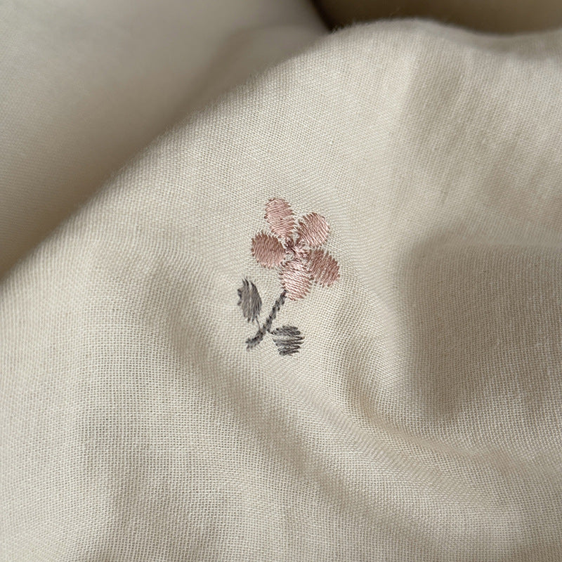 Baumwoll-Sommerbettwäsche-Set, Blumenmuster, vier Teile